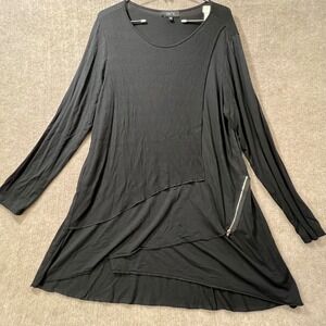 Comfy USA Modal Ribbed Asymmetrical Zip Tunic Top L Laglenlook Made USA Capsuke